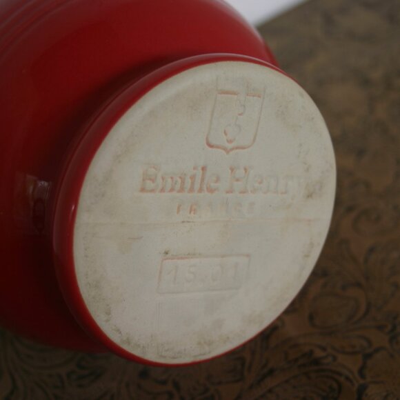 Emile Henry VTG Cherry Red 8" Pitcher made in France B-206 - Picture 6 of 8